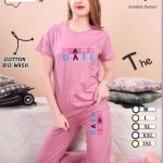 Baby pink round neck night suit