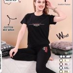 Black round neck night suit