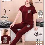 Cherry blossom round neck night suit