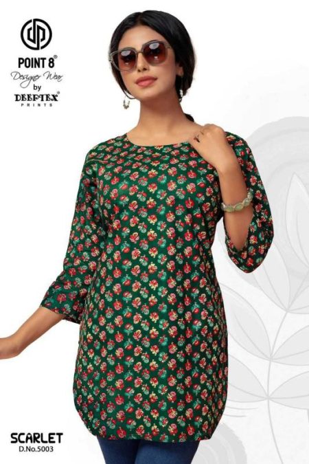 Deeptex Scarlet Readymade Cotton Short Tops