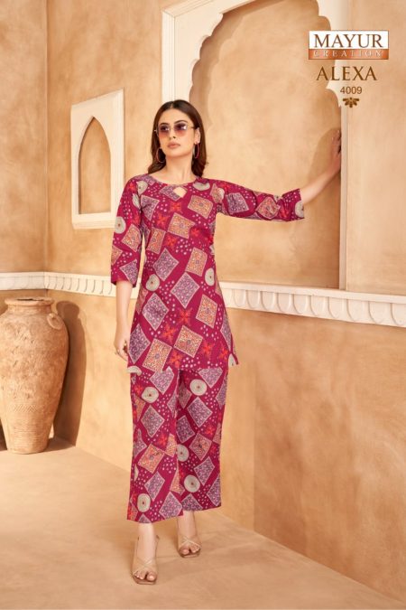 Geometric Printed Cotton Cord Set for Women