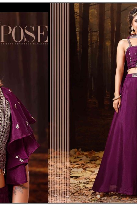 Anaya Designer One-Shoulder Palazzo Set with Dupatta Drape Look